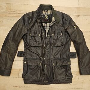 Belstaff Dark Olive Roadmaster Military Field Jacket Size Small